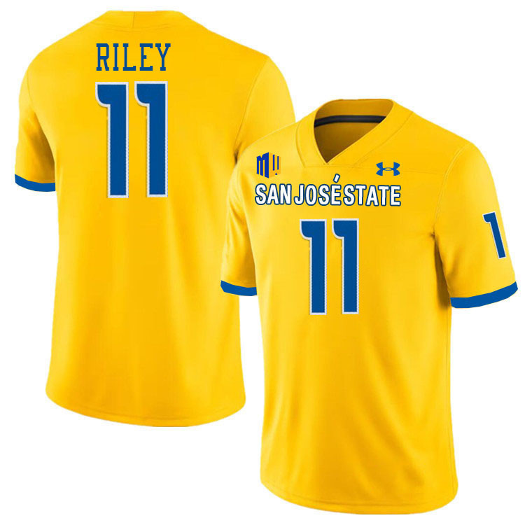#11 Malachi Riley SJSU Jersey,San Jose State Spartans Football Jersey College Uniforms-Gold